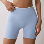 Women's High-Waisted Seamless Yoga Sports Shorts Hip-Lifting Knitted Peach Pants Summer Training Fitness Wear
