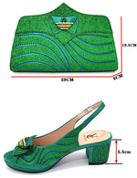 Doershow African fashion Italian Shoes And Bag Sets For Evening Party With Stones blue Italian Handbags Match Bags! HGR1-11