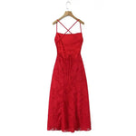 New Style Sexy Slim-fit High-waisted Dress With Back Straps Jacquard Over-the-knee Long Dress For Women Pure Desire Dress AWPU