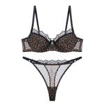 Leopard Print Bra for Women Sets High Quality Backless Sexy Hot Bra Brief Sets Lace Push-up Underwear Women's Intimates