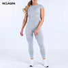 NCLAGEN Yoga Sets 18 Women Gym Clothes Defy Short Sleeve Top And Defy Leggings 2 Piece Fitness Seamless Suit Workout Sportswear