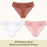 3Pcs/set Lace Sexy Panties Women XS-XL Low-Rise Briefs Sexy Ladies Underwear Trendy Floral Underpants Female Panty Lingerie New