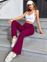 Women's High-Waisted Flared Yoga Leggings, Basic Style High Stretch Bootcut Workout Pants,Women's Trousers,Plus Size Leggings