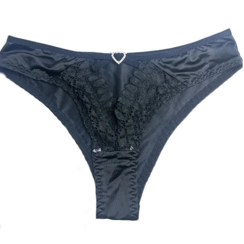5 Color Women Lace Embroidery Panties Sexy Hollow Low Waist Briefs Summer Ice Silk Breathable Lingerie Female Knickers Intimates