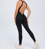 Seamless Yoga Jumpsuits Sports Fitness Peach Hip-lifting Backless Buckle One-Piece Training Gym Workout Tracksuits for Women