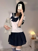 Sexy Japanese JK Uniform Lingerie Set Women's Fitted White Shirt Plaid Pleated Skirt Cosplay Schoolgirl Costume Role Play Outfit