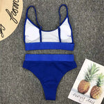 S - XL Sexy Female Swimsuit High Waist Bikini Women Swimwear Two-Pieces Bikini Set Bather Ribbed Bathing Suit Swim Lady V2375