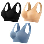 3PCS/Set Seamless Bras For Women Unwired Brassiere No Pads Crop Top Soft Sports Tank Bras Solid Color Female Sexy Lingerie Vest