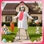 Easter Bunny Costume Women Rabbit Cosplay Outfit Skeleton Bunny Dress Halloween Party Stage Performance Dance Show Costume