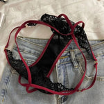 French Lace G Strings Low Waist Seamless Panties with Sheer Mesh Panels for A Sensual Fit