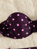 Sexy Black Polka Dot Print Bikini Set 2026 Women Pleate Push Up Drawstring Side High Waist Swimsuit Beach Bathing Suit Swimwear