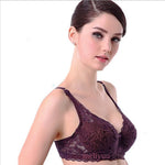 Sexy Lace Bra Plus Size A B C D Cup Underwire Gather Adjustment Plunge Lingerie Bras For Women Embroidery Underwear BH Top