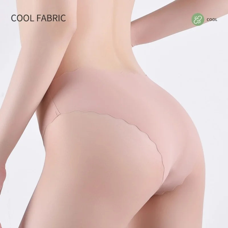 3Pcs/Set Ice Silk Panties Women Low Rise Briefs Female Underpants Invisible Underwear Sexy Lingerie Seamless Bottoms XS-XL