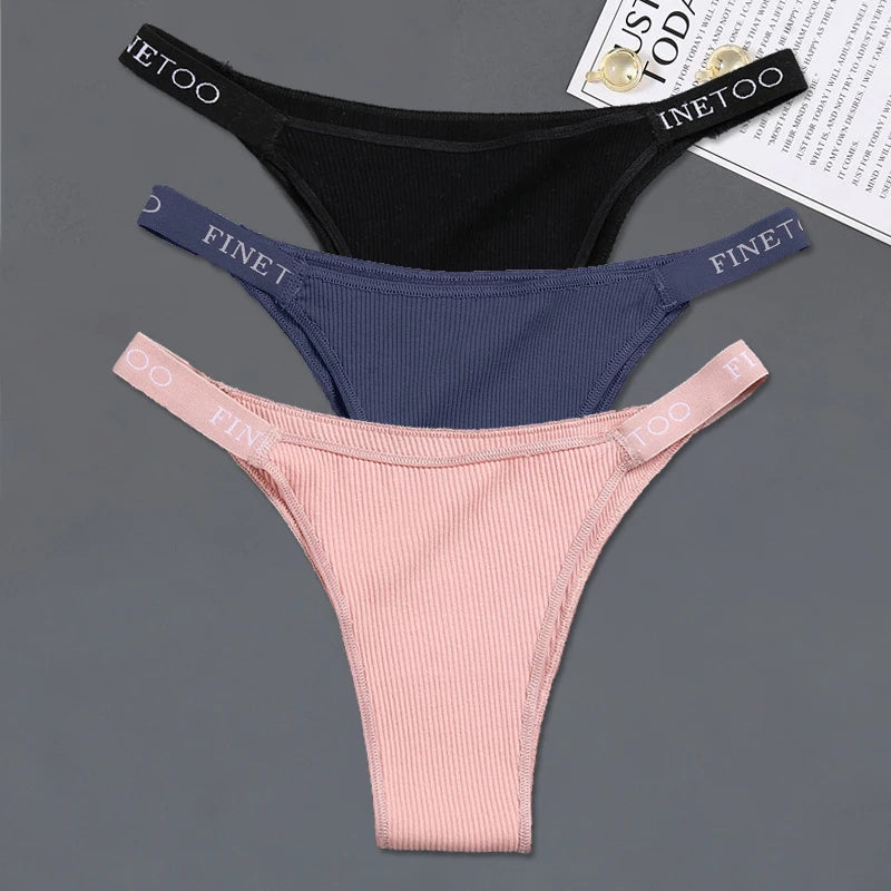 3Pcs/set Low Waist Brazilian Panties Women Cotton Bikini Panties M-XL Lady Comfortable Underwear Female Soft Underpants Lingerie
