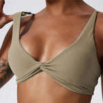 Hearuisavy Summer Sports Bra Shockproof Push Up Gym Top Women Quick-Dry Yoga Clothes Pleated Design Brassiere Workout Crop Top