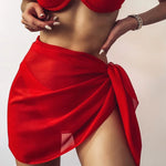 Women Chiffon Swimwear Cover Up Wraps Pareo Scarf Bikini Cover-Ups Wrap Beach Sexy Skirts See-Through Scarf Cover Up Dress