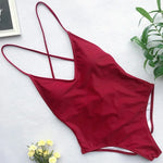 2026 V Neck Scrunch Butt Female Swimwear One Piece Swimsuit Women Backless Monokini Sexy High cut Bathing Suit Swim Bodysuit