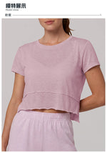 Quick Drying Pink Black Yoga T Shirts Women Short Sleeve O Neck Loose Fitness Tops Outdoor Lightweight Ruffles Short T-shirts