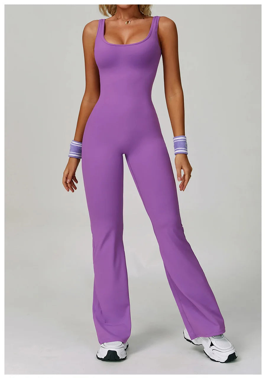 Women Sexy Back V Jumpsuit Gym Set Training Yoga Suit Sportswear Sports Jumpsuit Fitness Rompers Stretch Workout Bodysuits 8260