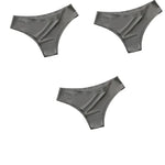 3Pcs/Set Women's Smooth Ice Silk Briefs Low-Rise Ice Silk Brazilian Panties No-Show Breathable Underwear Seamless Bikin