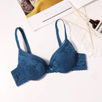 Beauwear 75 80 85 B C Cup Women's 3/4 Cup Plunge Bras Sexy Lace Solid Color Thin Mold Cup Bra Unlined Underwire Bralette
