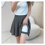 Women Flared Skirts Summer Basic Skirt Fashion Dancer Uniform Versatile Black Safety Pants Skirt Elastic Pleated Skirt Long 45CM