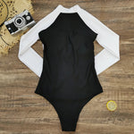2026 Surfing Sport Swimsuit Long Sleeves Women One Piece SwimsuitSwimwear Solid Monokini Bathing Suit Tropical Bodysuit Female