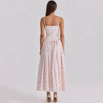 FDYOUI 2026 Summer Spaghetti Strap A-line Floral Vacation Dress for Women Elegant High Waist Tunics Long Party Evening Dresses