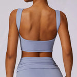 High Strength Sports Bra Shockproof Crop Top Anti-sweat Fitness Top Women Yoga Bra Backless Push Up Sport Top Gym Workout Top