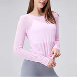 Autumn Thin Loose Long Sleeve Gym Breathable Yoga Blouse Hollow Beauty Back Running Cross Yoga Clothing Fitness Pilates Top Suit