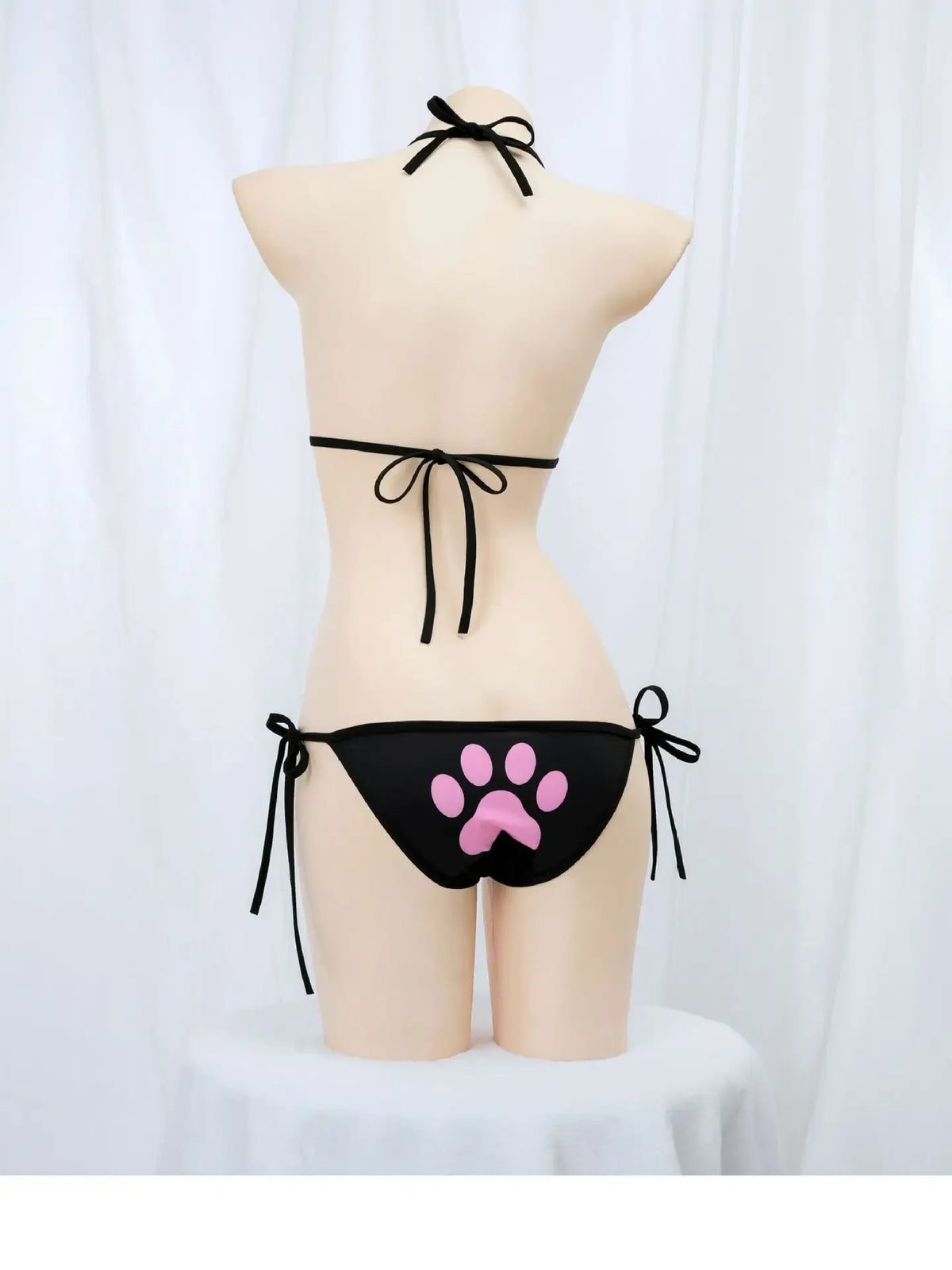 Japanese Anime Kawaii Cat Paw Micro Bikini Set for Women Girl Bandage Backless Mini Swimsuit Underwear Lingerie Bathing Suit