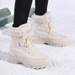 Winter Snow BootsWomen Waterproof Non-Slip Warm Northeast-Style Large Cotton Shoes, Ski , Fleece-Lined,High-Top Cotton Boots