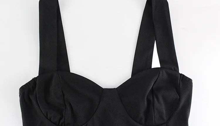 Ahagaga Elegant Women's Maxi Dresses Solid Camisole Square Collar Sleeveless Sheath Bodycon Slim Fit Party Female Vestidos Robes