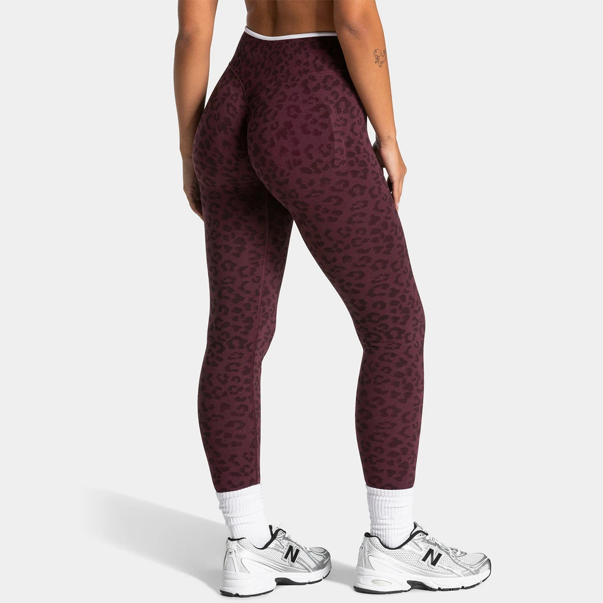 Leopard Print Color Block Yoga Pants, High Waist Stretch Workout Leggings for Women, Casual Sports Activewear