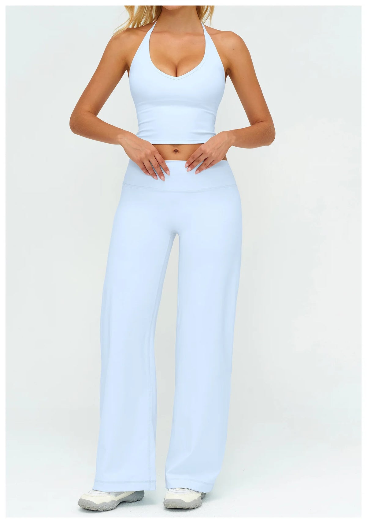 Wide-leg Pants Women Bell-bottoms High Waist Yoga Pants Workout Gym Leggings Naked Feel Pilates Running Cycling Sports Trousers