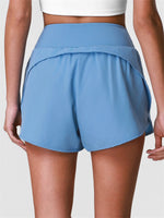 Summer Breathable Yoga Shorts V High Waist Pocket Loose Sports Pants Quick Drying Hip Lifting Running Training Fitness Shorts