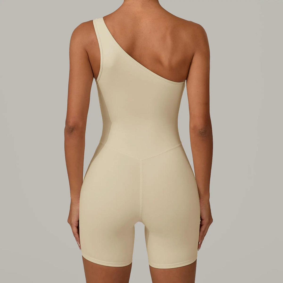 Summer One Shoulder Yoga Short Jumpsuit Women Sexy Cut Out Backless Scrunch Booty One Piece Suit Gym Workout Fitness Clothes