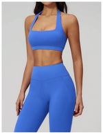 Summer Women Sports Bra Pilates Yoga Bra Hanging Neck Gym Underwear Running Fitness Shock Proof Breathable Quick-Dry Fitness Top