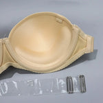 Beauwear Women Invisible Bra Transparent Strap Underwear Push Up Padded Lingerie 70B 75B 80 B Cup Top