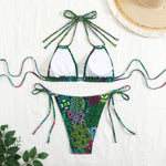 2026 String Triangle Printed Bikini Women Sexy Swimwear Female Halter Swimsuit Solid Bathers Bathing Swimming Swim Suit Beach