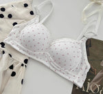Japa Cherry Blossom Bra Wireless Thin Lace Bralette Small Chest Women Comfortable Breathable Student Underwear Push Up No Steel