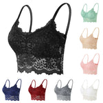Women's Lace Bra Top Comfortable Bralette Solid Color Sexy Underwear Vest Female Hollow Out Wireless Lingerie Seamless Brassiere