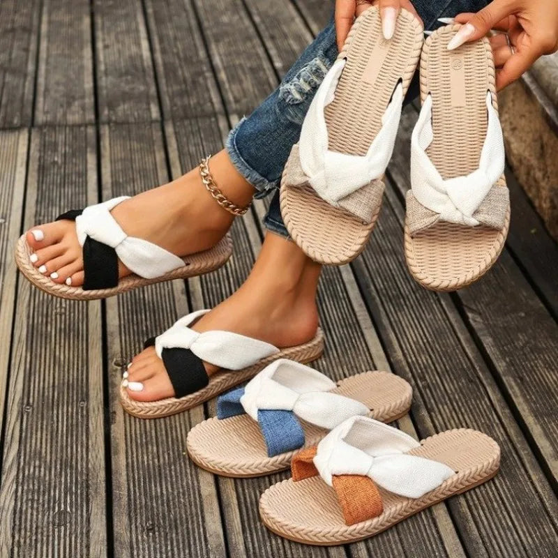 Women 2026 New Slippers Summer Fashion Hemp Rope Outer Wear Slippers Casual Lightweight Sandals and Shoes Women Slides Women