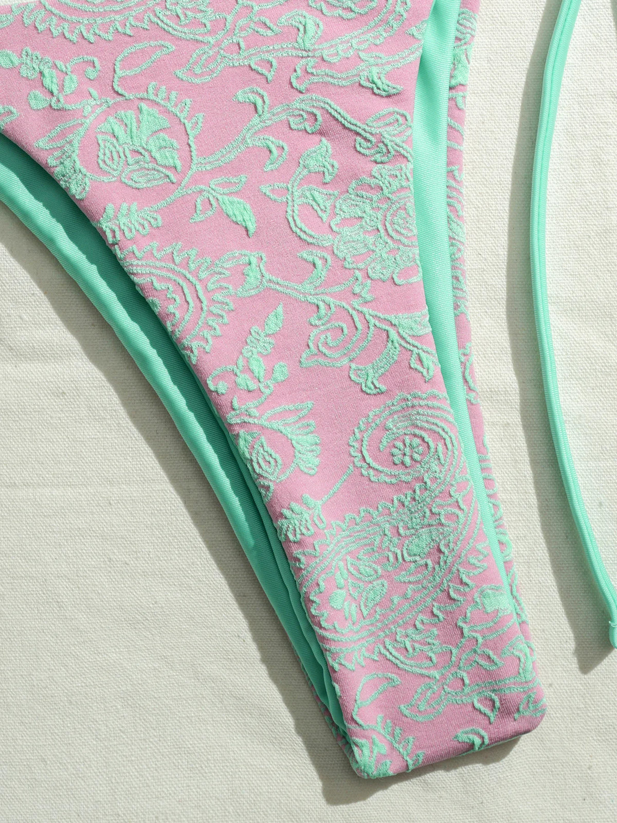 Sexy Pink Mesh Patchwork Bikinis Sets Women Push Up Bra Bandage Thong Swimsuit 2026 Summer Bathing Suit Holiday Micro Swimwear