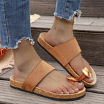 Plus Size Beach Shoes Women's Fashion Round Toe Toe Soft Sole Anti-Slip Wear-Resistant Flat Slippers