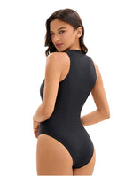2026 New Zipper One Piece Swimsuit For Women Plus Size Swimwear Solid Bathing Suit Summer Beachwear Swimming Suit For Women 3XL