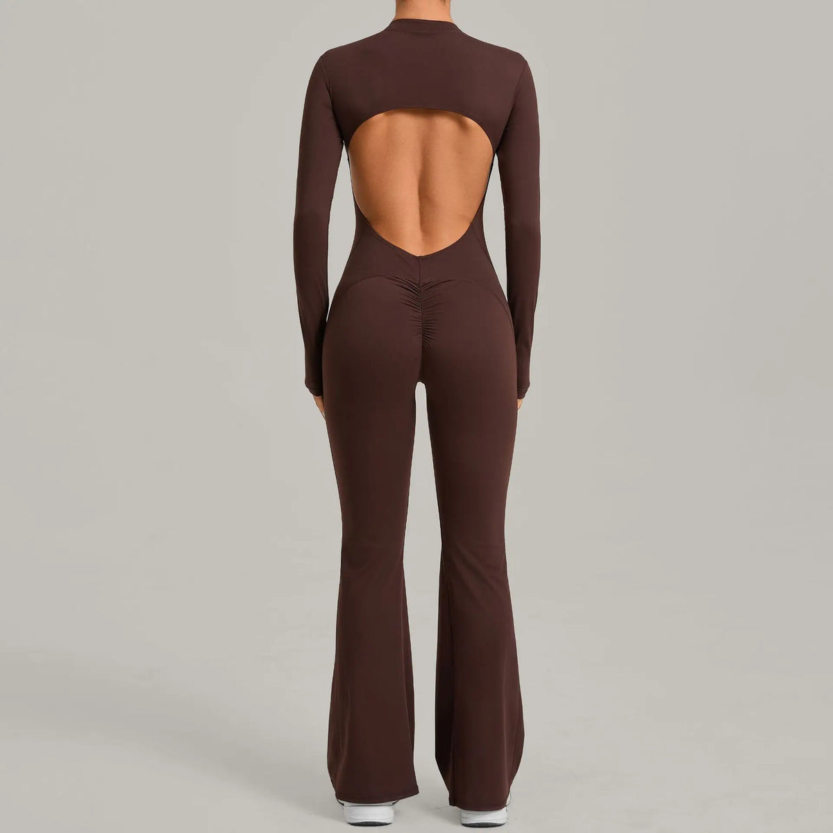 Women's Seamless Yoga Jumpsuits Sports Fitness Gym One-piece Long-sleeves Hip-Lifting Beauty Back Workout Training Bodysuits