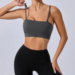 Women Yoga Bra Removable Shoulder Strap Anti-Slip Bra Wrap Chest Dual-Use Sports Yoga Wear Outside Running Fitness Top
