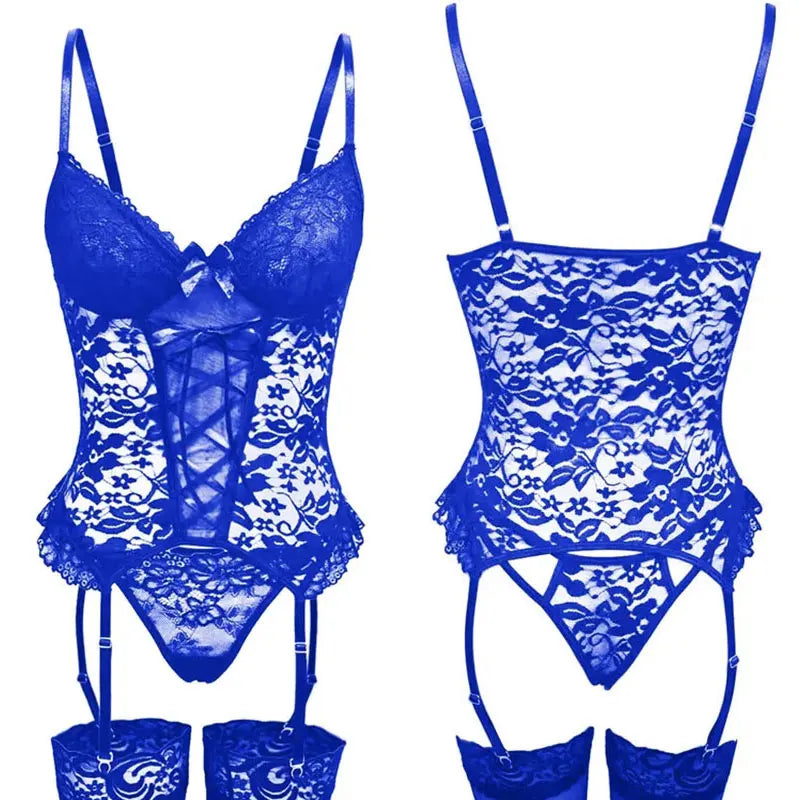 Floral Transparent Lace Bra Panty Set Women See Through Lingerie Set Ladies Fancy Sensual Underwear Erotic