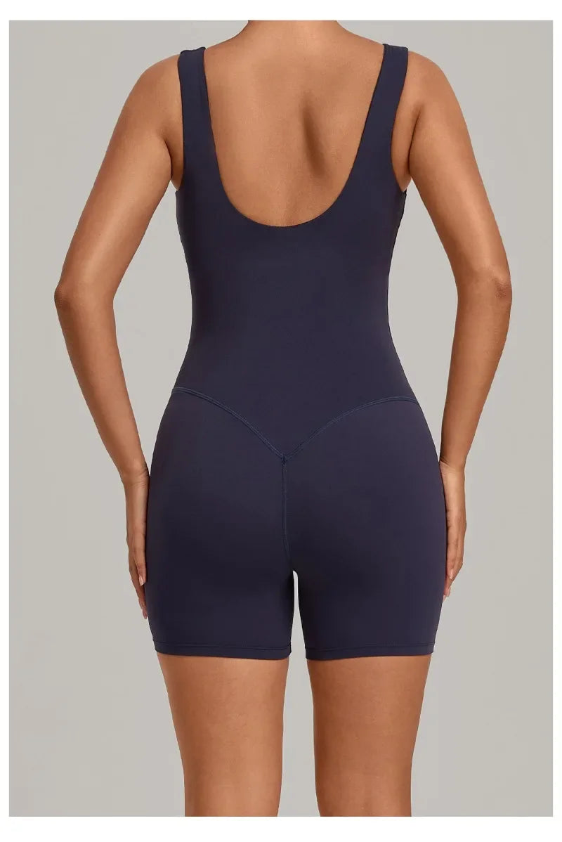 Women's Seamless Yoga Jumpsuits Fitness Sports Gym Beauty Backless Slim Fit Sling One-piece Running Workout Training Bodysuits